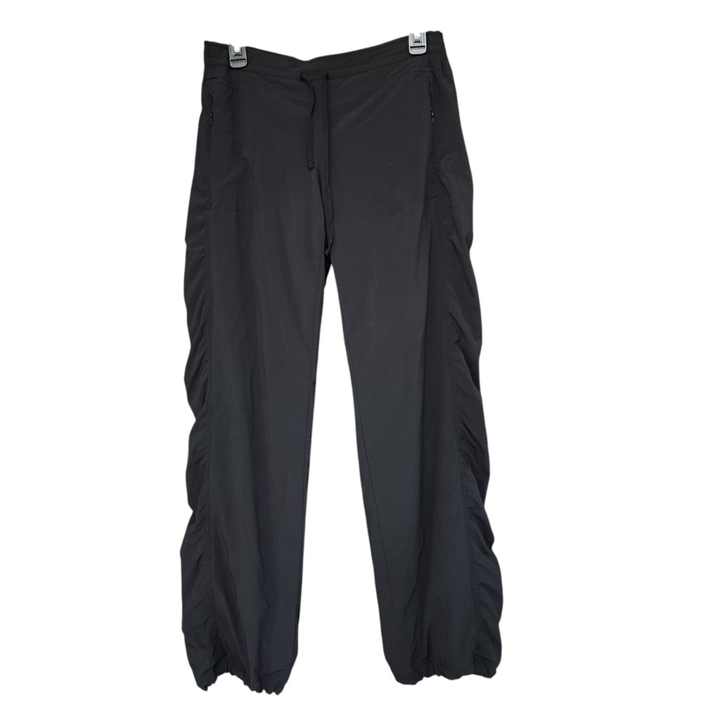 Athleta‎ La Viva Ruched Pants Women's Size 10 Inseam 31" Black Dance Lined